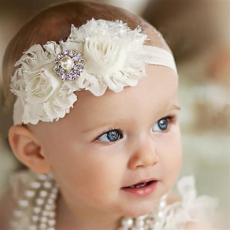 Ivory Headband Baby Girl Headband Newborn Headband Christening Headband