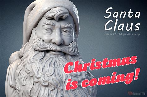 Santa Claus Portrait Sculpture 3d Printable Model