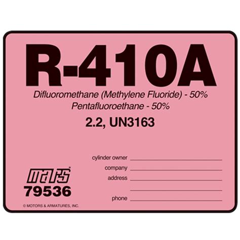 Mars Refrigerant Id Labels R 410a 10 Pk 79536