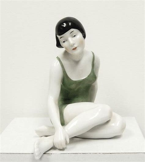 Reserved For Erica Art Deco Porcelain Bathing Beauty Green Etsy Bathing Beauties Green