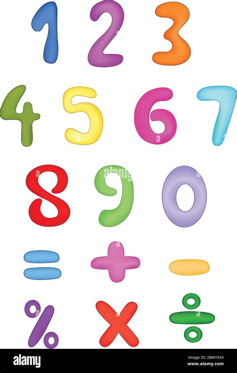 Colorful Vector Numbers Set Stock Vector Image And Art Alamy