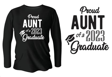Proud Aunt Of A 2023 Graduate T Shirt Design With Vector 12035489