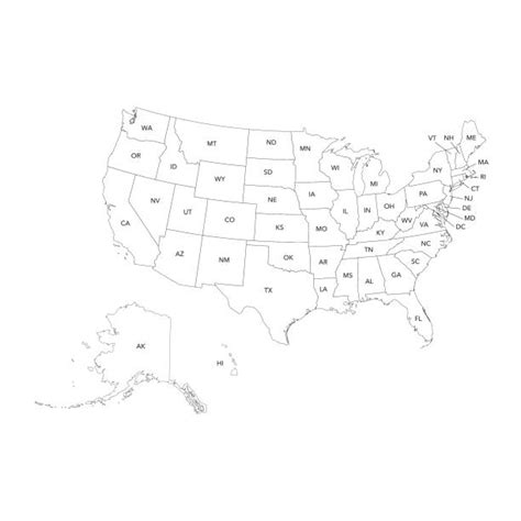 13100 Black And White Map Of United States Stock Illustrations