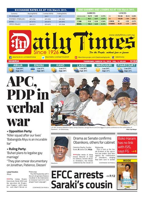 Daily Times Of Nigeria Newspaper By Daily Times Of Nigeria Issuu