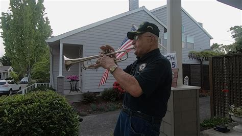 Navy Vet Performs Bugle Call Taps For Neighbors Youtube
