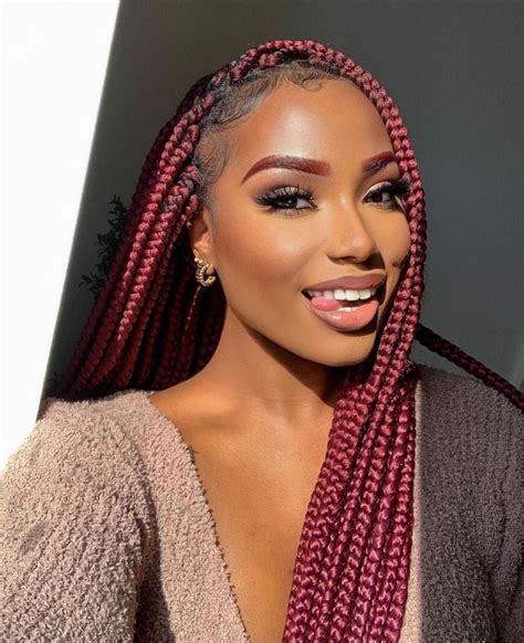 beautiful women of west africa burgundy box braids braided hairstyles hair styles