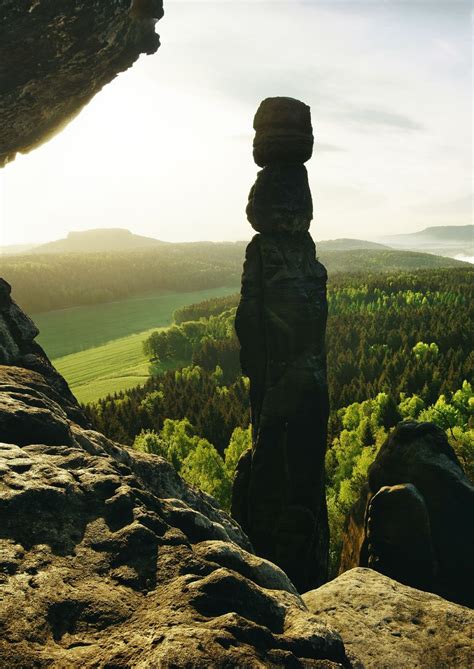 Die Barbarine Ein Freistehender Felsen Im Elbsandsteingebirge Gilt