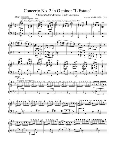 Vivaldi Violin Concerto In G Minor Op 8 No 2 Rv 315 Summer
