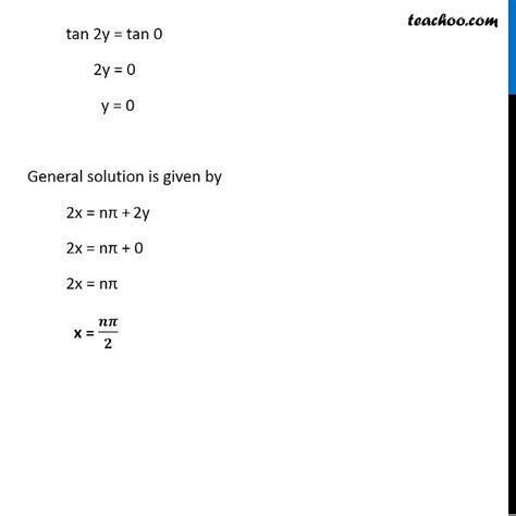 Question 8 Find General Solution Of Sec 2 2x 1 Tan 2x Teachoo