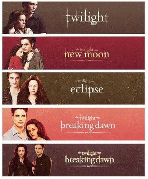 The movies were massive successes, dominating the box office and etching stephenie meyer's name into the record books. All 5 Twilight Movie Banners! :) | Movies and Books ...