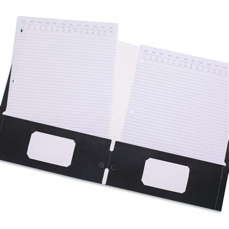 Pen Gear Two Pocket Paper Folder Solid Black Color Letter Size