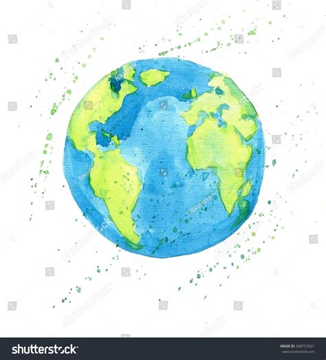 Earth Globe Hand Drawn Watercolor Illustration Royalty Free Image Illustration Earth Globe