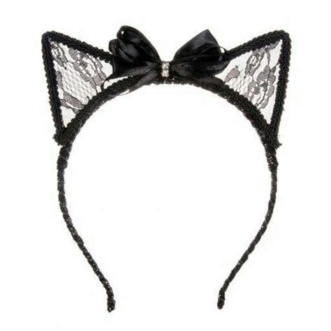 Black Lace Kitty Ears With A Bow Girls Headbands Ear Headbands Cat