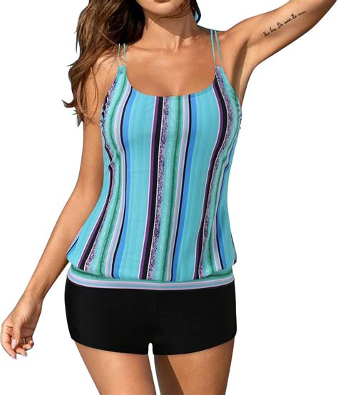 Damen Tankini Sets Damen Zweiteilig Badeanzug Push Up Bademoden