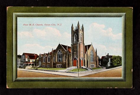 Ocean City First M E Church Methodist Carte Postale Ancienne Et