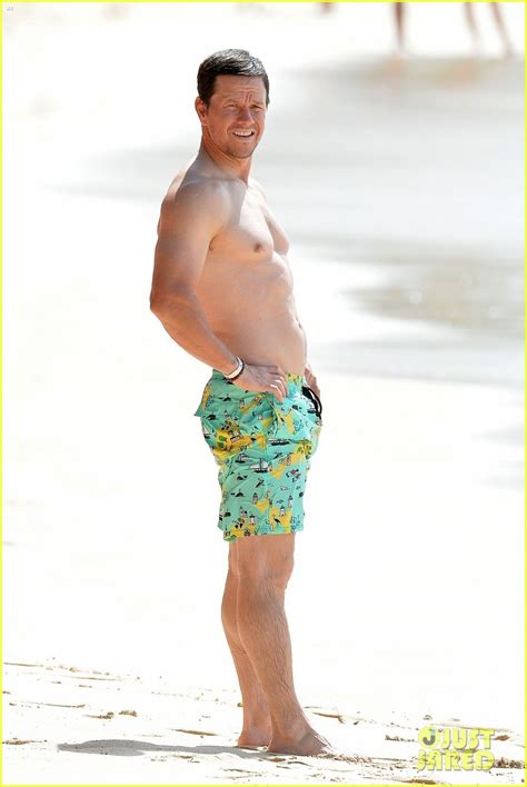 Photo Shirtless Mark Wahlberg Hits The Beach In Barbados Again Photo Just Jared