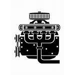 Engine V8 Clipart Clip Diesel Icon Motor