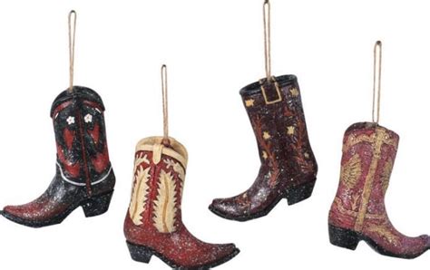 Cowboy Boot Resin Ornaments Per Set