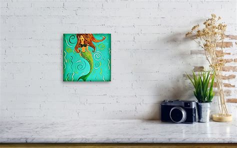 Whimsical Mermaid Painting Canvas Print Canvas Art By Rebecca Or