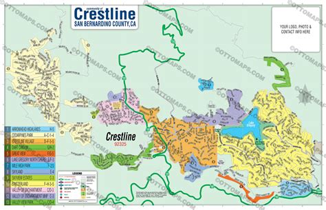 Crestline Map San Bernardino County Ca Otto Maps