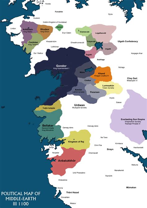 Map Of Middle Earth Third Age The Earth Images Revimageorg