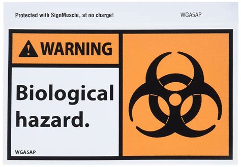 Nmc Wga Ap Ansi Sign Legend Warning Biological Hazard With