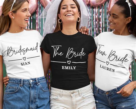 Personalised Hen Party T Shirts Bride Top Team Bride Etsy Uk