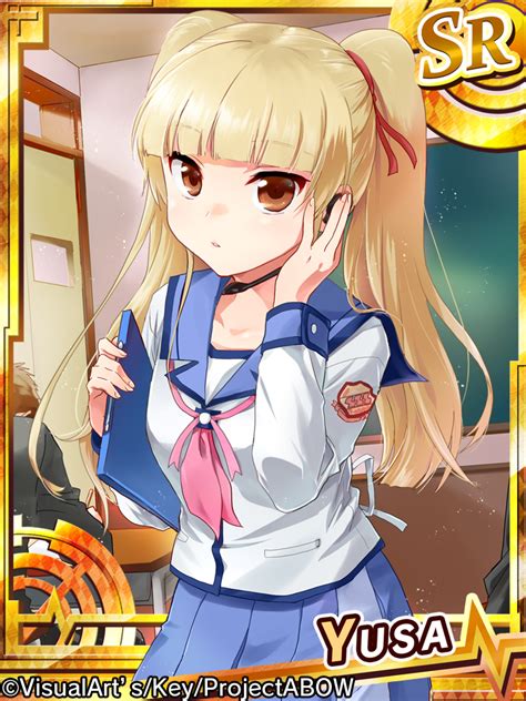 Safebooru 1girl Angel Beats Blonde Hair Brown Eyes Card Medium Headset Long Hair Misaki