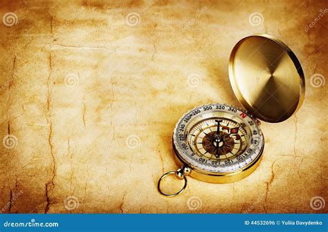 Compass On Vintage Old Paper Stock Photo Image Of Antique Parchment