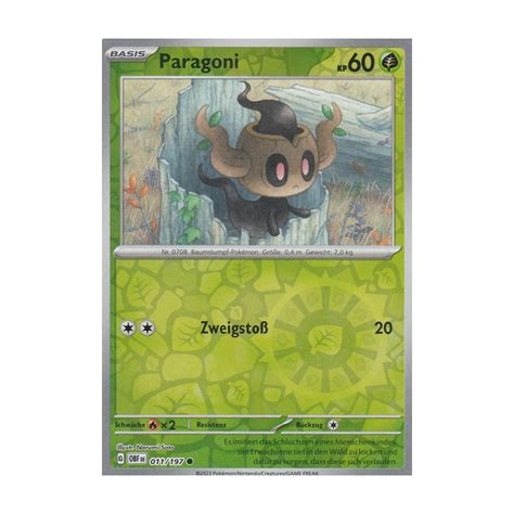 Paragoni 011 197 REVERSE HOLO Obsidianflammen Pokemon Karte Kaufen