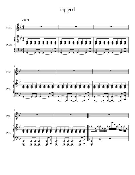 Rap God Sheet Music For Piano Download Free In Pdf Or Midi