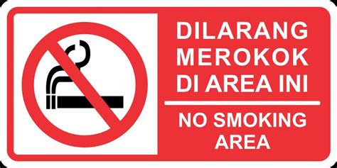 Jual Rambu Dilarang Merokok No Smoking Area 20cm X 40cm Plat