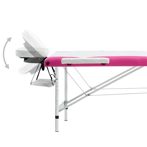 Hengxuanshop Table De Massage Pliable 3 Zones Aluminium Blanc Et Rose Type Cdiscount Santé