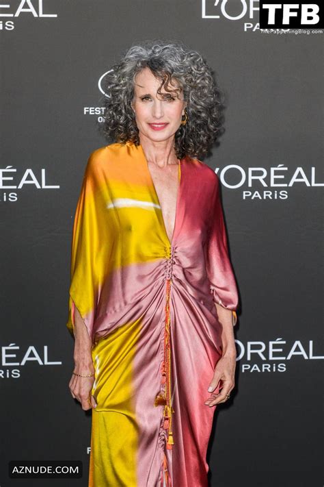 Andie Macdowell Sexy Seen Braless Showing Off Her Pokies At The Loreal