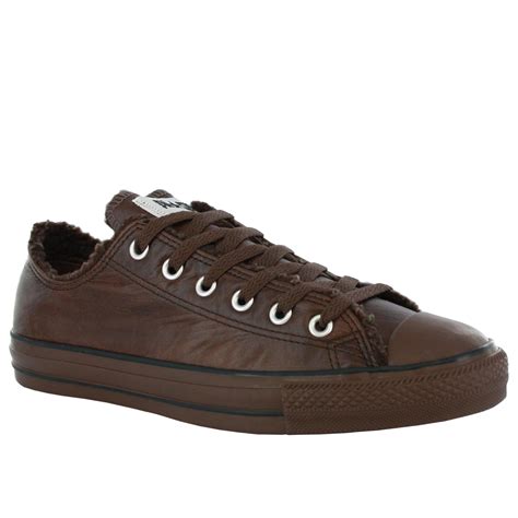 Converse All Star Ople Ox Brown Mens Fur Trainers Shoes