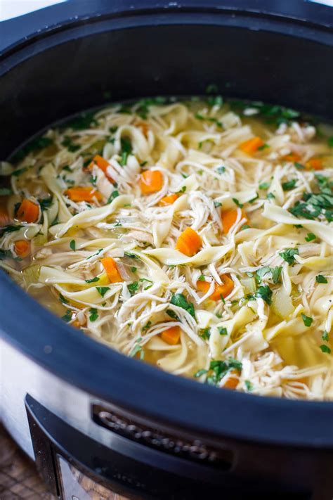 Cover and cook on high until the. Crock Pot Chicken Noodle Soup Recipe