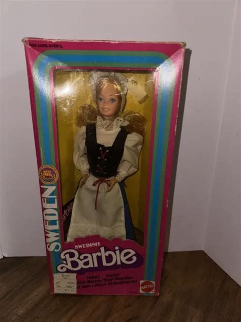 mattel swedish barbie doll 1982 dolls of the world sweden viking nib 35 00 picclick