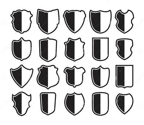 Vector Icons Of Shields Stock Vector Illustration Of Protect 217818417