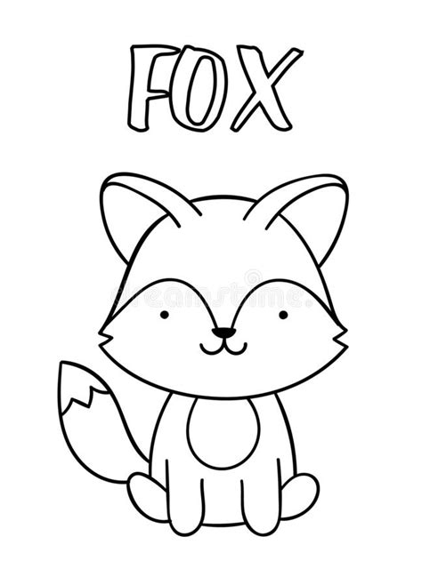 Coloring Pages Black And White Cute Hand Drawn Fox