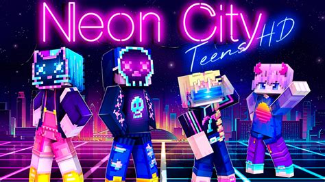 Neon City Teens Hd By Ninja Squirrel Gaming Minecraft Skin Pack