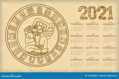 Mayan Calendar 2021 Calendar Planner Set For Template Corporate Design