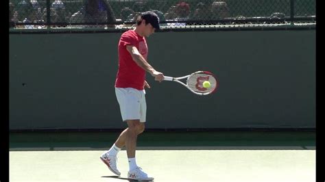 Roger Federer Backhand In Super Slow Motion Bnp Paribas 2013 Youtube