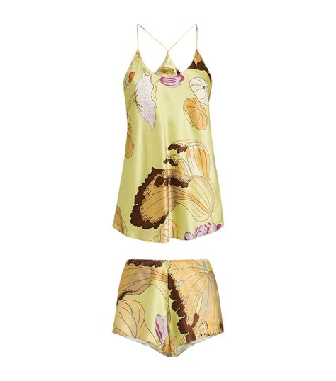 Olivia Von Halle Silk Lotus Bella Camisole Pyjama Set Harrods Us