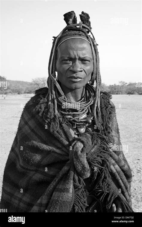 Elder Himba Tribe Woman In Traditional Dress Kunene River Namibia