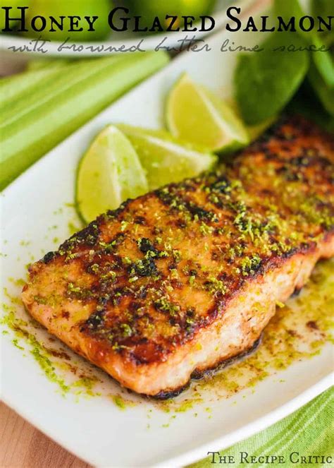 Honey Glazed Salmon With Browned Butter Lime Sauce The