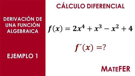 C Lculo Diferencial Derivaci N De Una Funci N Algebraica Ejemplo