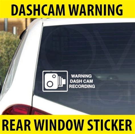 Dash Cam Sticker Dash Cam Recording Warning Vinyl Decal Car Etsy Uk