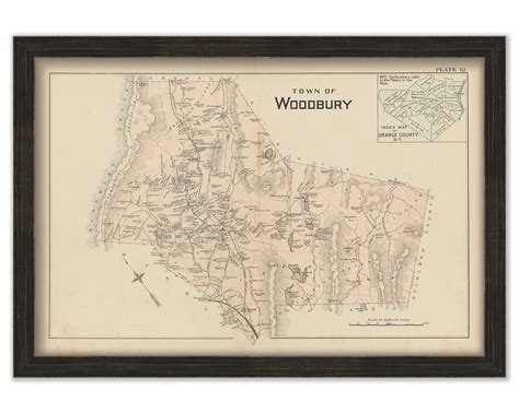 Woodbury New York 1903 Map Replica Or Genuine Original