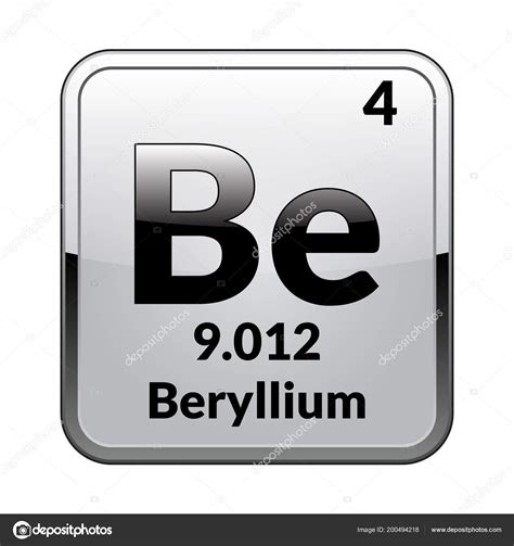 Beryllium Symbol Chemische Elemente Des Periodensystems Auf Einem