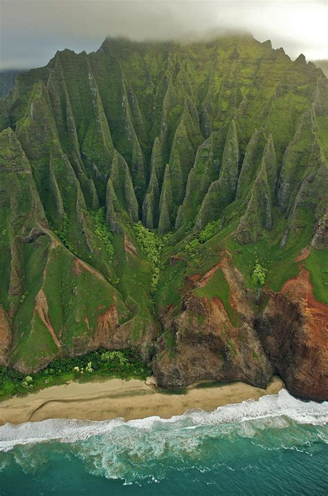 Aerial View Of Na Pali Coast Kauai Photograph By Enrique R Aguirre
